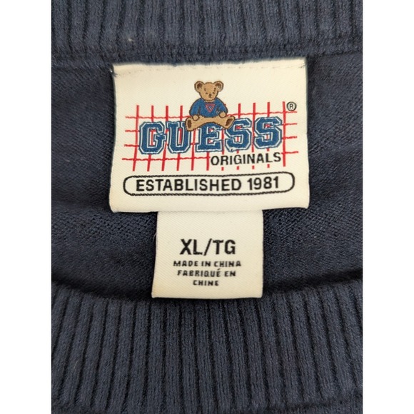 Guess Originals Bear Knit Sweater Women's size XL Embroidered Special Edition - Picture 9 of 10